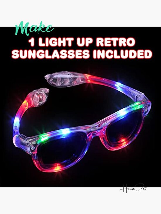 Light Up Retro Sunglasses with 3 Flashing Modes LED Eyewear for Costume Party main image 5